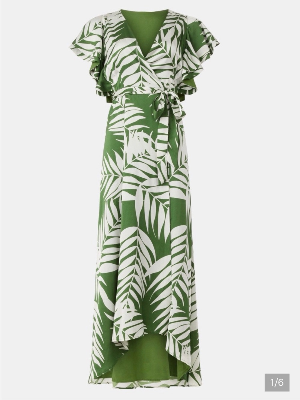 Anthropologie Hutch Wrap Dress Green Palms  Size XS